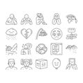 sad mood emotion face icons set vector Royalty Free Stock Photo