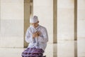 Sad Muslim man praying to the God Royalty Free Stock Photo