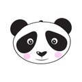 Sad panda face. Cute panda face. Vector illustration Royalty Free Stock Photo