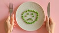 The Sad Pea Face.AI generated image Royalty Free Stock Photo