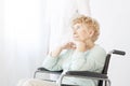 Sad pensioner in wheelchair Royalty Free Stock Photo