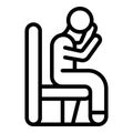 Sad person depression icon outline vector. Work stress