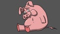 Sad pig, illustration Royalty Free Stock Photo