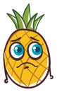 Sad pineapple, illustration, vector Royalty Free Stock Photo