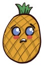 Sad pineapple , illustration, vector Royalty Free Stock Photo