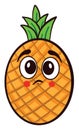 Sad pineapple, illustration, vector Royalty Free Stock Photo