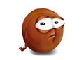 Sad pluot, a disappointed cartoon character Royalty Free Stock Photo