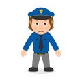 Sad Policewoman Cartoon Character