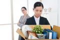 Sad pretty office worker girl losing company job Royalty Free Stock Photo