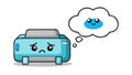 Sad Printer with Thought Bubble: Device Error or Problem, vector design Generative AI Royalty Free Stock Photo