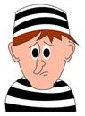Sad prisoner, illustration, vector Royalty Free Stock Photo