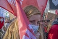 Sad Protester At The Niet Mijn Schuld Demonstration At Amsterdam The Netherlands 5-2-2022 Royalty Free Stock Photo