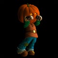 Sad Pumpkin Scarecrow 2 Royalty Free Stock Photo