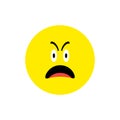 Sad crying face Emoji icon flat style. Cute Emoticon round symbol. Regret, heartbroken Face. For mobile keyboard app Royalty Free Stock Photo