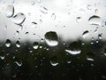 Sad rain drops on the window in black and white Royalty Free Stock Photo