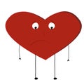 Sad red heart illustration