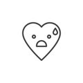 Sad but Relieved Face emoticon outline icon