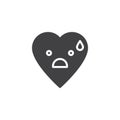 Sad but Relieved Face emoticon vector icon