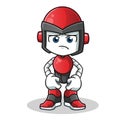 Sad robot humanoid mascot vector cartoon illustration