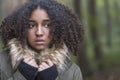 Sad Scared Mixed Race African American Teenager Woman Royalty Free Stock Photo