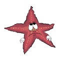 Sad Sea star cartoon Royalty Free Stock Photo