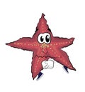 Sad Sea star cartoon Royalty Free Stock Photo