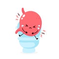 Sad sick cry cute stomach sitting on toilet Royalty Free Stock Photo