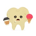 Sad sick dirty unhealthy tooth