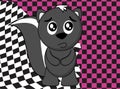 Sad Skunk cartoon expression background