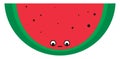 Sad sliced watermelon, illustration, vector Royalty Free Stock Photo