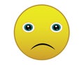 Sad Smiley, Emoticon, icon, emoji suitable for web use Royalty Free Stock Photo