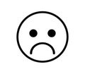 Sad smiley face emoticon line art icon Royalty Free Stock Photo