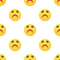 Sad smiley pattern seamless vector