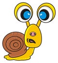 Sad snail with big eyes