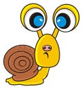 Sad snail with big eyes