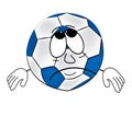 Sad soccer ball cartoon