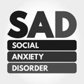 SAD - Social Anxiety Disorder acronym concept Royalty Free Stock Photo