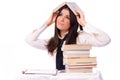 Sad student unwilling ot do homework Royalty Free Stock Photo