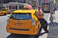 Taxi driver in New York City waiting for clients