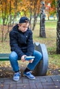 Sad Teenager with the Book Royalty Free Stock Photo