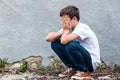 Sad Teenager outdoor Royalty Free Stock Photo