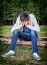 Sad Teenager outdoor Royalty Free Stock Photo