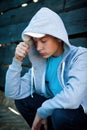 Sad Teenager outdoor Royalty Free Stock Photo