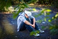 Sad Teenager outdoor Royalty Free Stock Photo