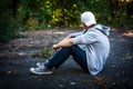 Sad Teenager outdoor Royalty Free Stock Photo