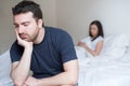 Sad and thoughtful man after arguing with girlfriend Royalty Free Stock Photo