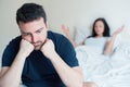 Sad and thoughtful man after arguing with girlfriend
