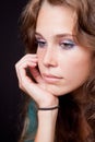 Sad thoughtful pensive woman Royalty Free Stock Photo