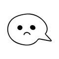 Sad thoughts bubble line art icon. Depressed mental state, therapy treatment concept, simple unhappiness logo Royalty Free Stock Photo