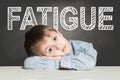 Sad Tired child boy with Fatigue Royalty Free Stock Photo